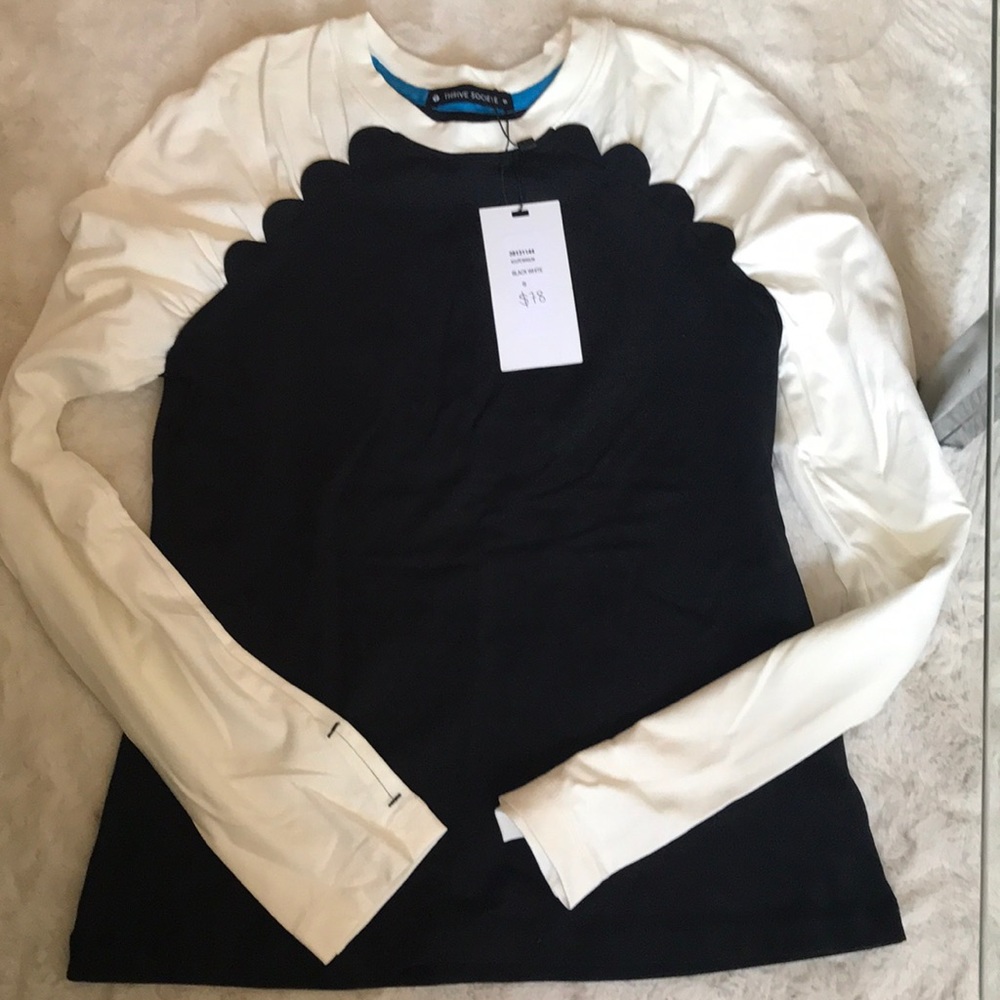 Athletic top with scalloped detail - so cute! NWT